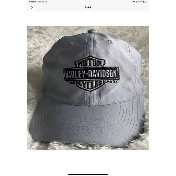 Harley Davidson Tobacco Road Raleigh NC Baseball Cap Hat Gray Logo Small/Medium - Picture 1 of 6